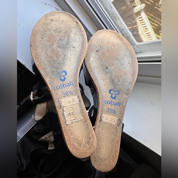 Dee Keller | Blue Suede Platform Ankle Strap Wedges | Sz 8.5 - Picture 5 of 5